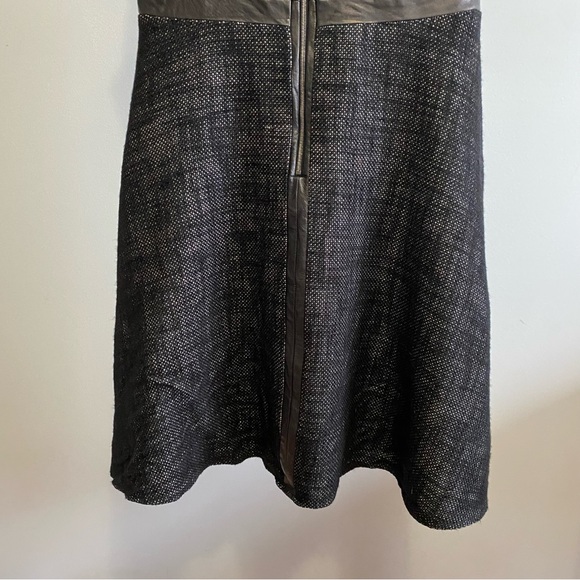 Judith and Charles Knit Leather Trim Black Dress - Picture 7 of 11